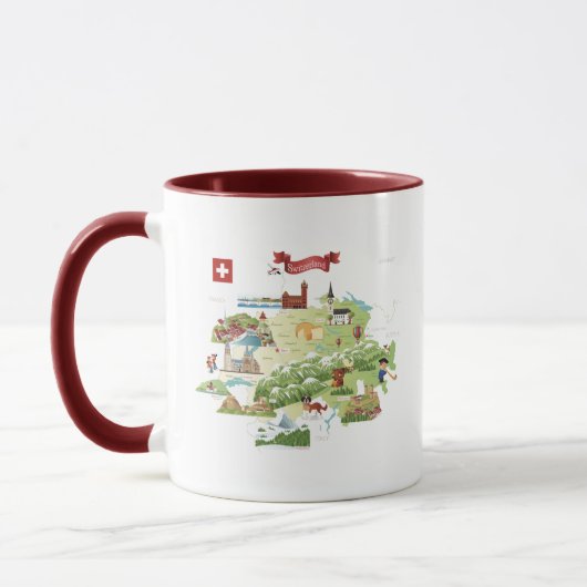 Die Schweiz-Cartoon-Karte Tasse (Links)