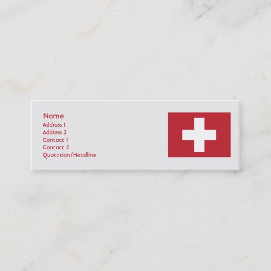 Die Schweiz - dünn Mini Visitenkarte (Vorderseite)