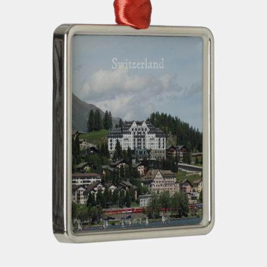 Die Schweiz-Erholungsort Verzierung Silbernes Ornament (Rechts)