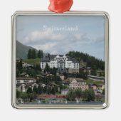 Die Schweiz-Erholungsort Verzierung Silbernes Ornament (Vorne)