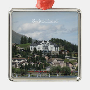 Die Schweiz-Erholungsort Verzierung Silbernes Ornament