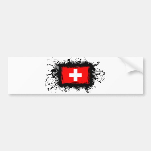 Die Schweiz-Flagge Autoaufkleber (Vorne)