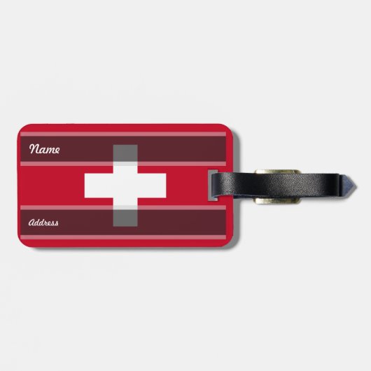 Die Schweiz-Flagge Gepäckanhänger (Rückseite horizontal)