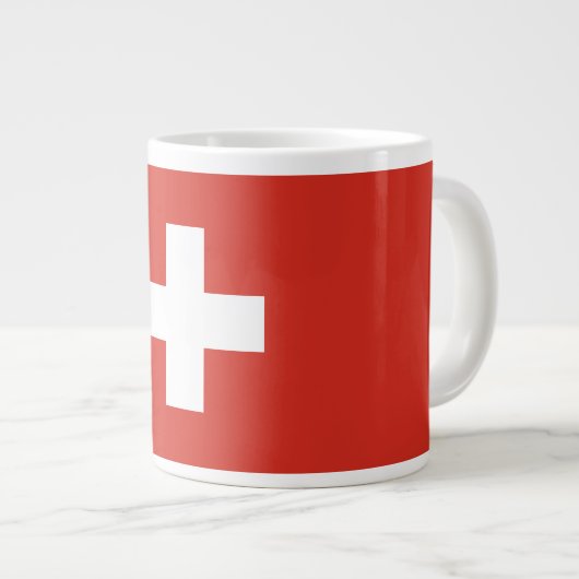 Die Schweiz-Flagge Jumbo-Tasse (Vorderseite Rechts)