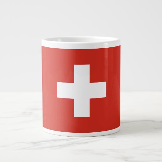 Die Schweiz-Flagge Jumbo-Tasse (Vorderseite)