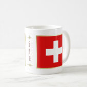 Die Schweiz-Flagge + Karten-Tasse Kaffeetasse (VorderseiteRechts)