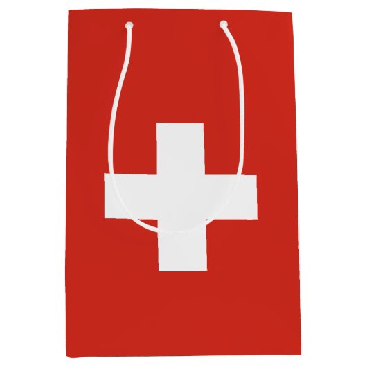 Die Schweiz-Flagge Mittlere Geschenktüte (Vorderseite)