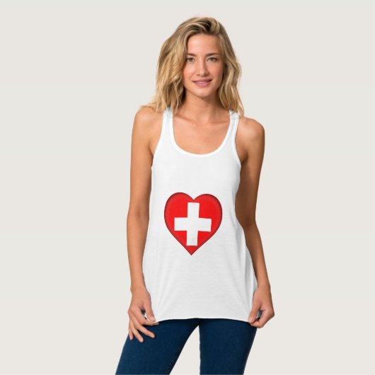 Die Schweiz-Flagge Tank Top (Vorderseite Vollansicht)