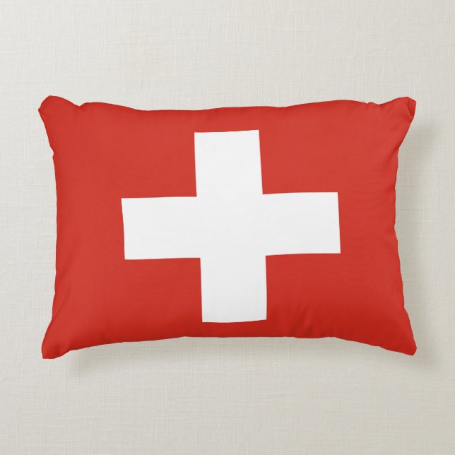 Die Schweiz-Flagge Zierkissen (Vorderseite)