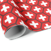 Die Schweiz-Flaggen-Bienenwaben-Packpapier Geschenkpapier (Rolleneckpunkt)