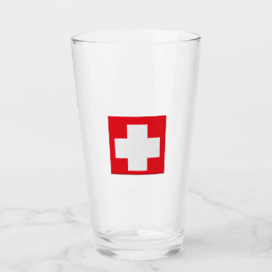 Die Schweiz-Flaggen-Glas Glas