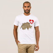 Die Schweiz-Flaggen-Herz und Karten-T - Shirt (Vorne ganz)