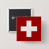 Die Schweiz-Flaggen-Knopf Button (Vorne & Hinten)