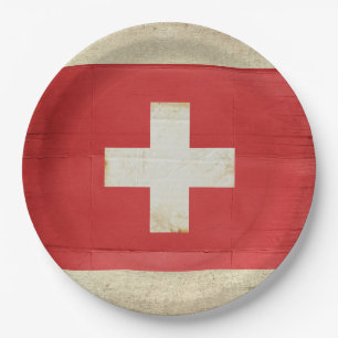 Die Schweiz-Flaggen-Papier-Teller Pappteller