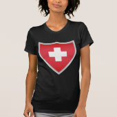 Die Schweiz-Flaggen-Schild T-Shirt (Vorderseite)