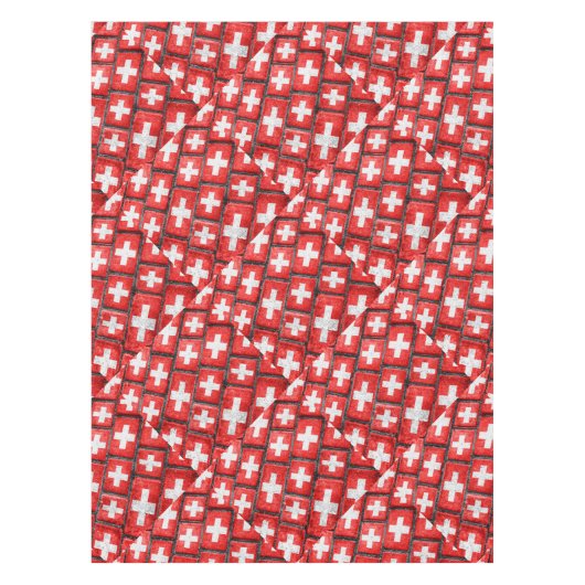Die Schweiz-Flaggen-städtisches Schmutz-Muster Tischdecke (Vorderseite)