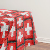 Die Schweiz-Flaggen-städtisches Schmutz-Muster Tischdecke (Beispiel)