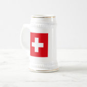 Die Schweiz-Flaggen-Tasse Bierglas (Vorderseite Links)