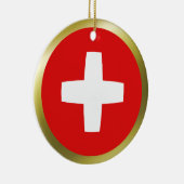 Die Schweiz-Flaggen-Verzierung Keramik Ornament (Rechts)