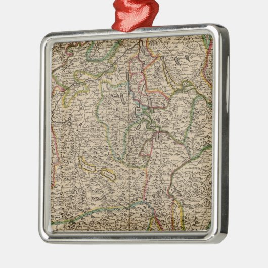 Die Schweiz gravierte Karte Ornament Aus Metall (Links)