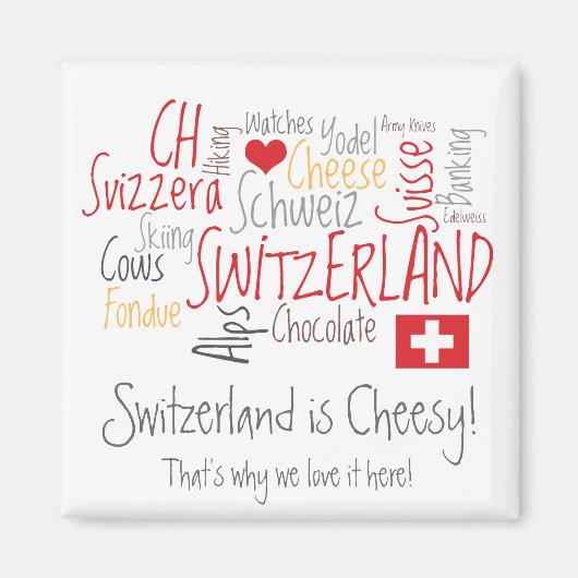 Die Schweiz ist Cheesy: Für Fondue Lovers! Magnet (Vorne)
