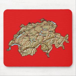 Die Schweiz-Karte Mousepad