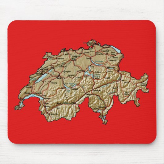 Die Schweiz-Karte Mousepad (Vorne)