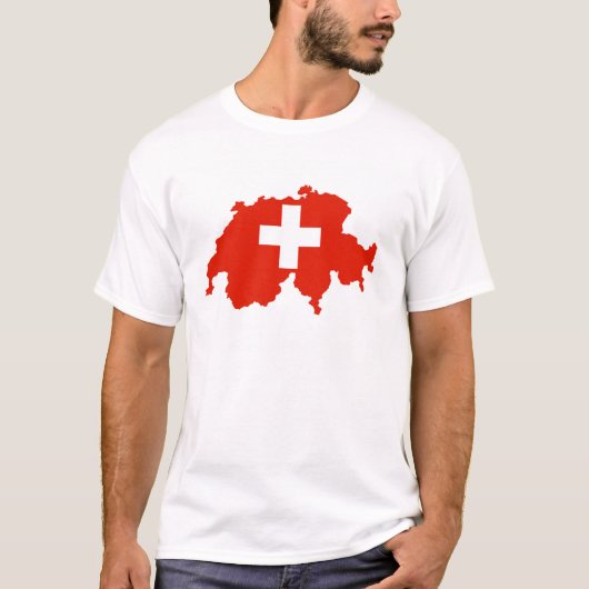 die Schweiz-Landesflaggekarten-Schweizersymbol T-Shirt (Vorderseite)