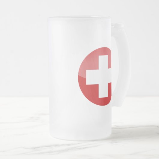 die Schweiz Mattglas Bierglas (VorderseiteRechts)