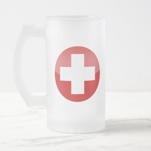 die Schweiz Mattglas Bierglas (Links)
