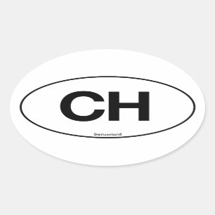 Die Schweiz-Oval Ovaler Aufkleber