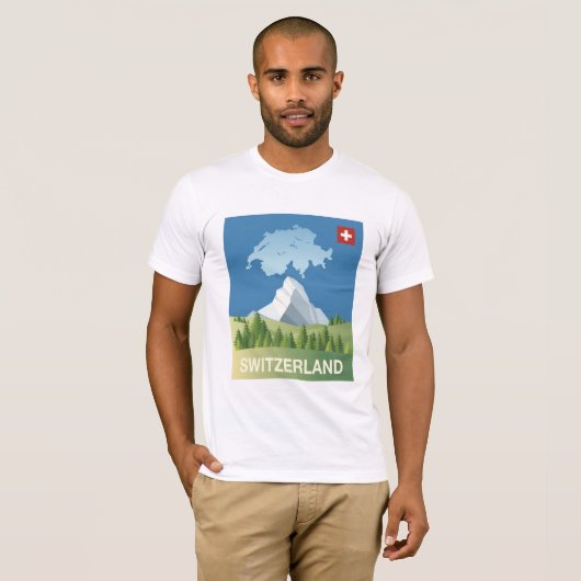 Die Schweiz-Reise-Plakat T-Shirt (Vorne ganz)
