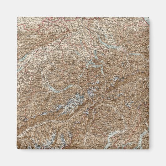 Die Schweiz, Schweiz Atlas Karte Magnet (Vorne)