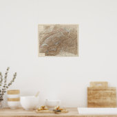 Die Schweiz, Schweiz Atlas Karte Poster (Küche)