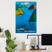 Die Schweiz, Schweiz, Reiseposter Poster (Heimbüro)