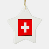 Die Schweiz - Schweizer Flagge Keramikornament (Rechts)