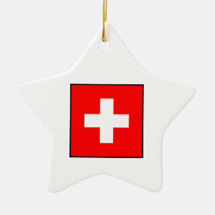 Die Schweiz - Schweizer Flagge Keramikornament