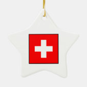 Die Schweiz - Schweizer Flagge Keramikornament (Hinten)