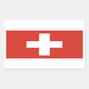 Die Schweiz/Schweizer Flagge Rechteckiger Aufkleber
