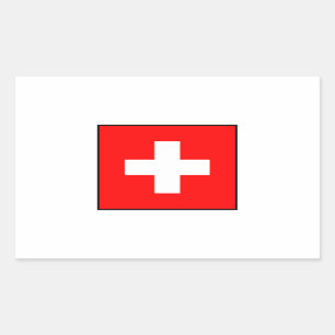 Die Schweiz - Schweizer Flagge Rechteckiger Aufkleber