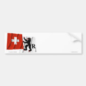 Die Schweiz u. Appenzell-Ausserrhoden wellenartig Autoaufkleber (Vorne)