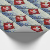 Die Schweizer Flagge in einem Sturm Geschenkpapier (Ecke)