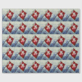 Die Schweizer Flagge in einem Sturm Geschenkpapier (Flach)