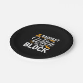 Die schwerste Hexe auf dem Block Pappteller (Schrägansicht)