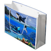 Die Schwertwal-Familie Große Geschenktüte (Vorderseite Schrägansicht)