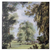 Die Schwester-Bäume, Kew arbeitet im Garten, Fliese (Vorderseite)