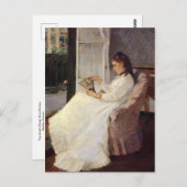 Die Schwester des Künstlers an einem Fenster von B Postkarte (Vorne/Hinten)