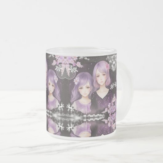 Die Schwestern Lavendel & Sakura Mattglastasse (VorderseiteRechts)