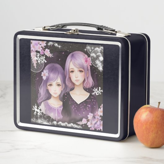 Die Schwestern Lavendel & Sakura Metall Brotdose (Beispiel)