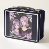 Die Schwestern Lavendel & Sakura Metall Brotdose (Vorderseite)